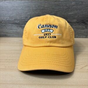Cannon Golf Club Hat Cap Strap Back Yellow Golfing One‎ Size Adjustable